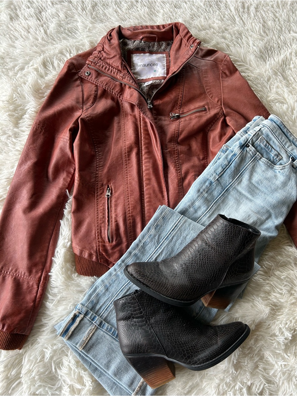 Maurices | Rust Faux Leather Jacket